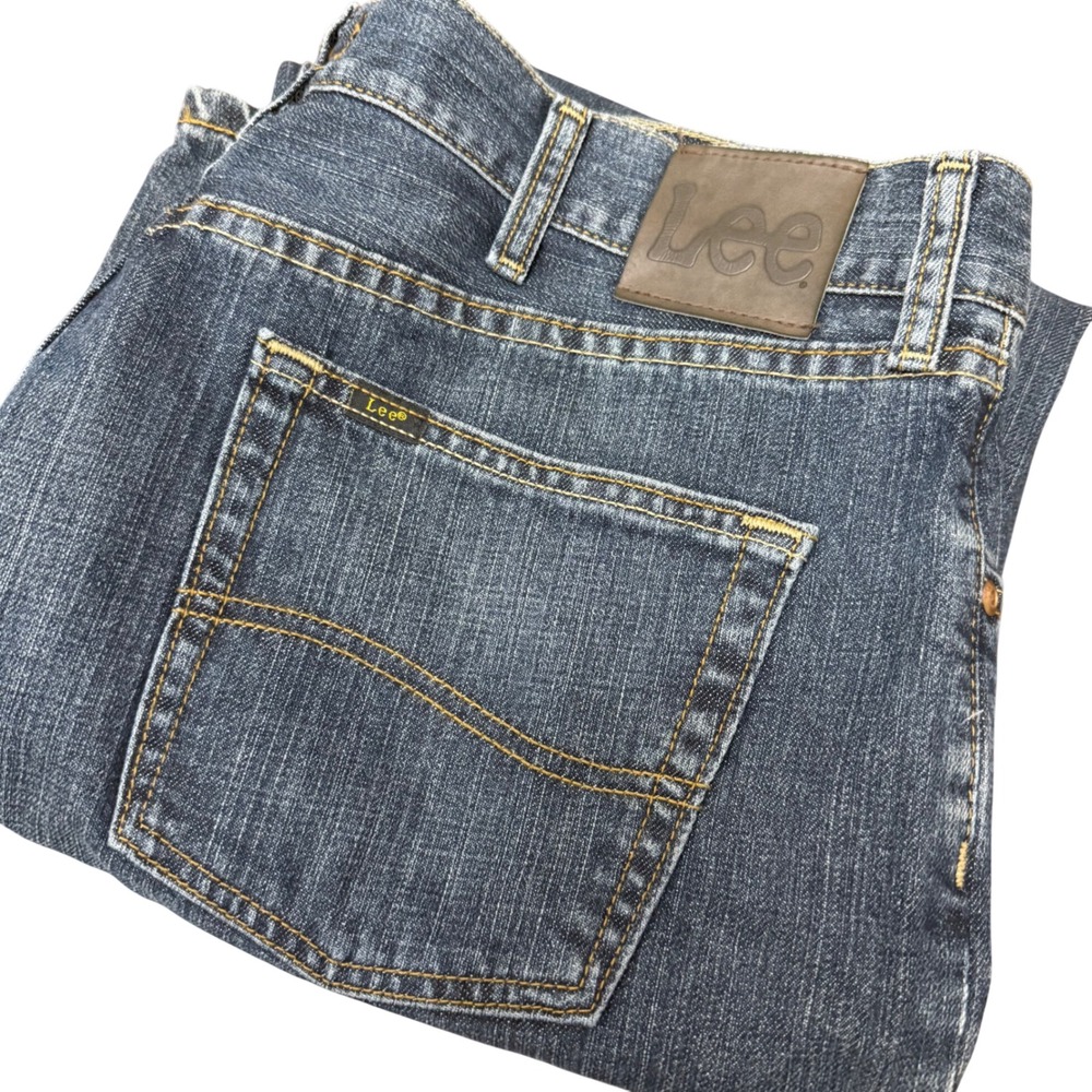 Lee Relaxed Fit Straight Leg Jeans Mens 38x30 Blue Calypso Denim Premium Select